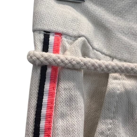 Sundry Women’s 100% Cotton White Jogger Pants Size 27 Taped Leg Streetwear Edgy - Picture 13 of 14